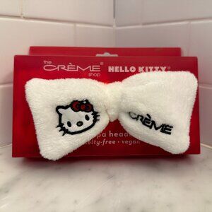 NEW! The Creme Shop x HELLO KITTY Polka Dot Plush Spa Headband with White Bow